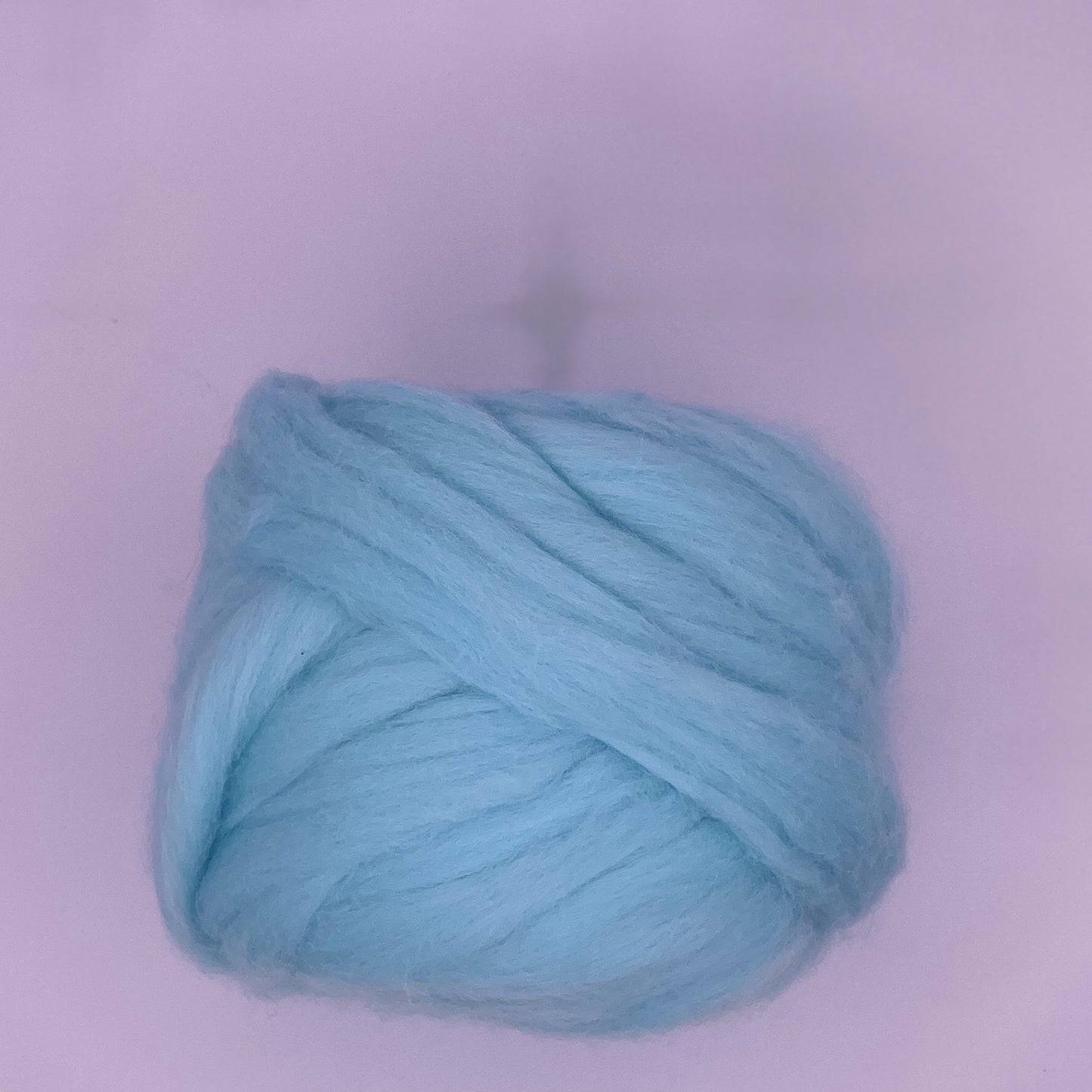 100% Australian Merino Chunky Jumbo Dream Blue Sky Yarn, single ball side view