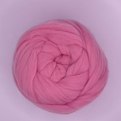 100% Australian Merino Chunky Jumbo Dream Pink Blush Yarn, single ball bottom view