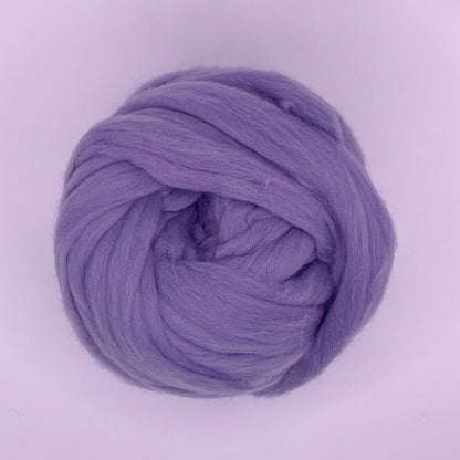 100% Australian Merino Chunky Jumbo Dream Haze Grey Purple Yarn, single ball side view