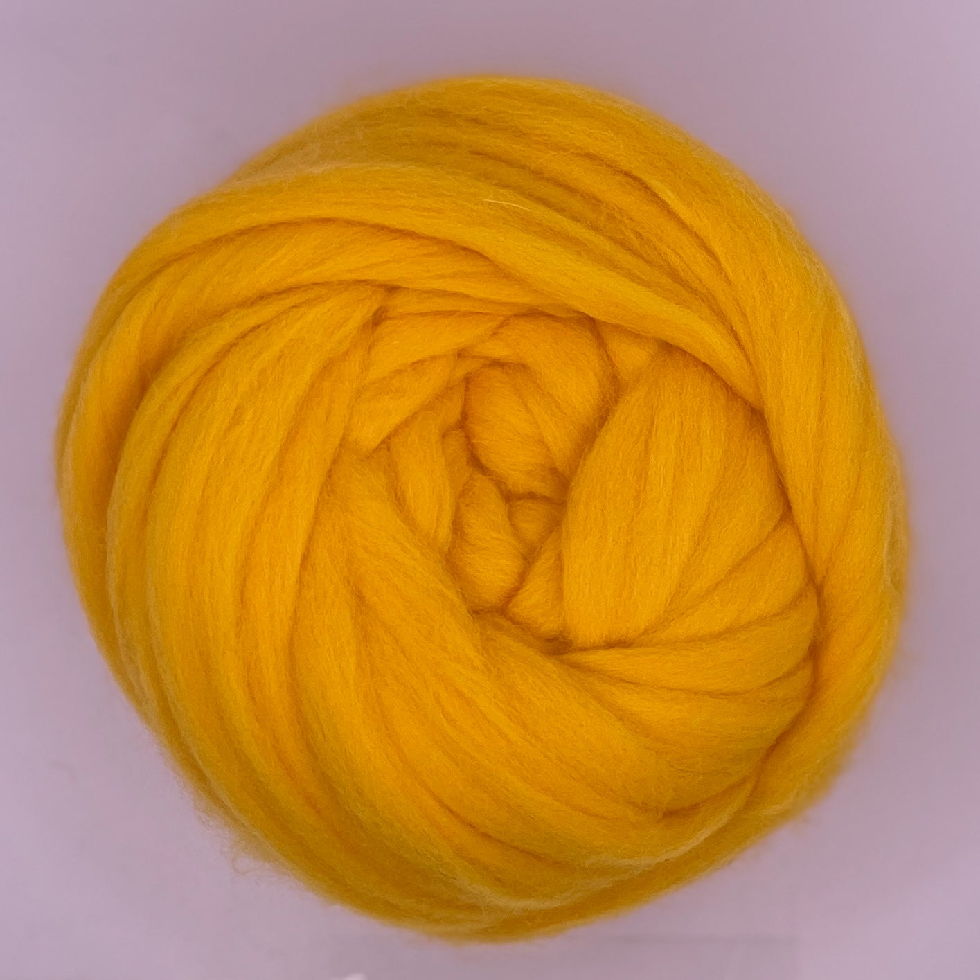 100% Australian Merino Chunky Jumbo Dream Yellow Mango Yarn, single ball without tag, bottom view