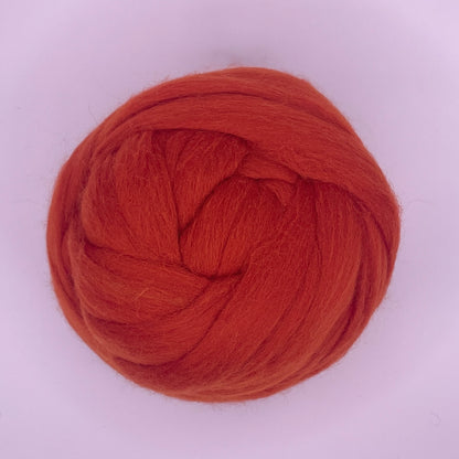 100% Australian Merino Chunky Jumbo Dream Blood Orange Yarn, single ball bottom view